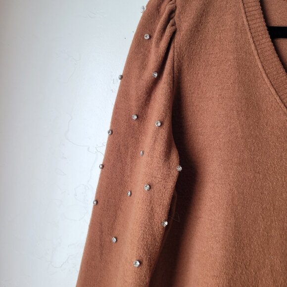 Democracy Rhinestone Sleeves Sweater Blouse - Picture 7 of 10
